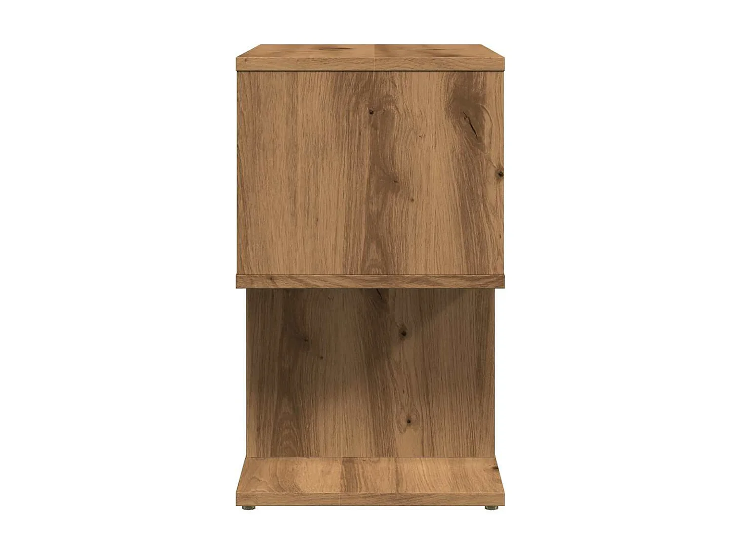 Table de chevet chêne artisanal 50x30x51,5 cm bois d'ingénierie