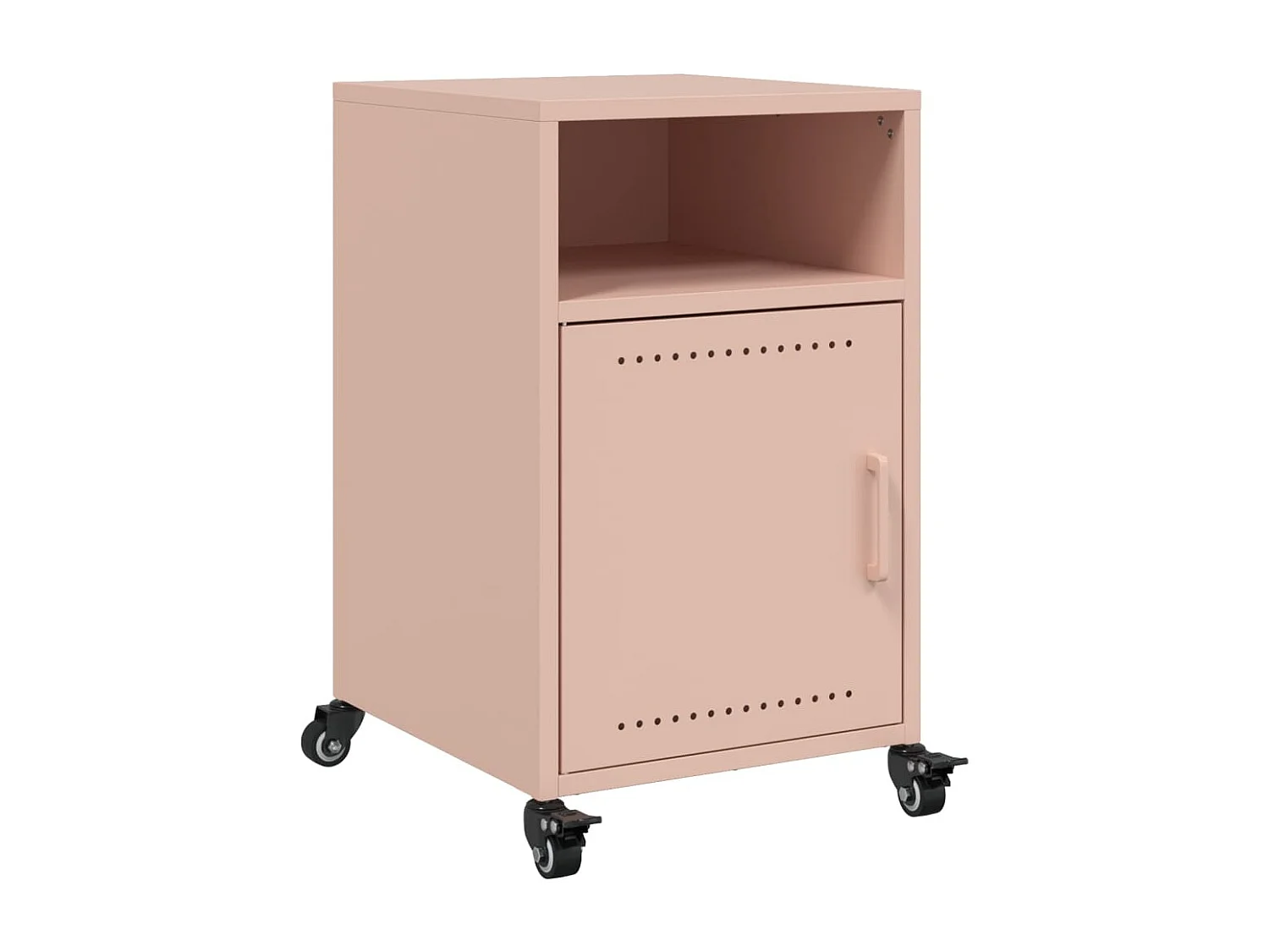 Table de chevet rose 36x39x59 cm acier