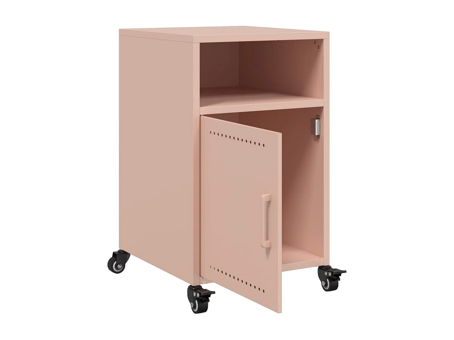 Table de chevet rose 36x39x59 cm acier