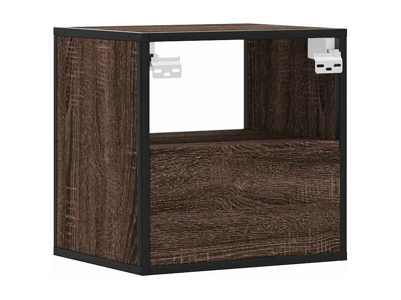 Table de chevet murale chêne marron 40x31x39,5 cm