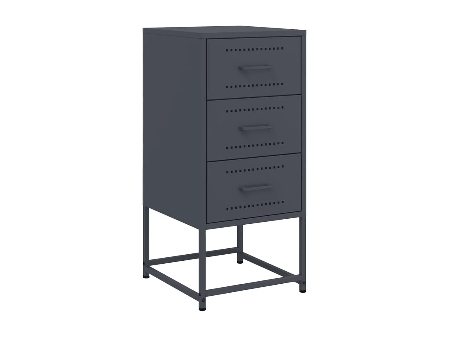 Tables de chevet 2 pièces anthracite 36x39x78 cm acier