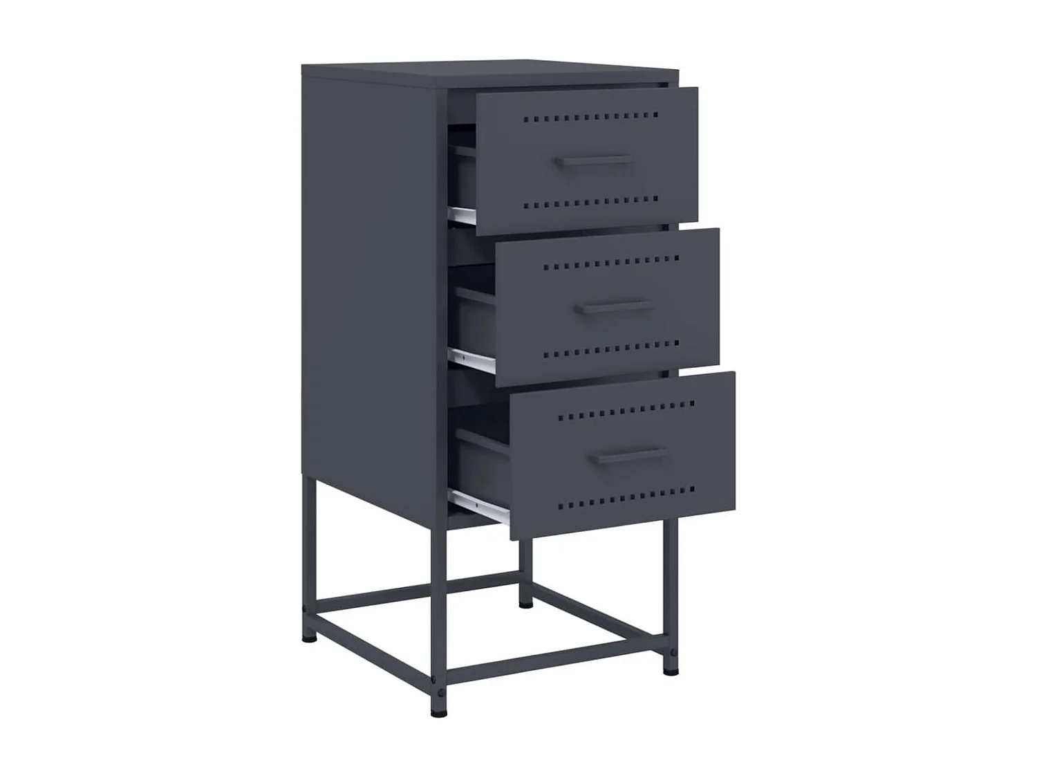 Tables de chevet 2 pièces anthracite 36x39x78 cm acier