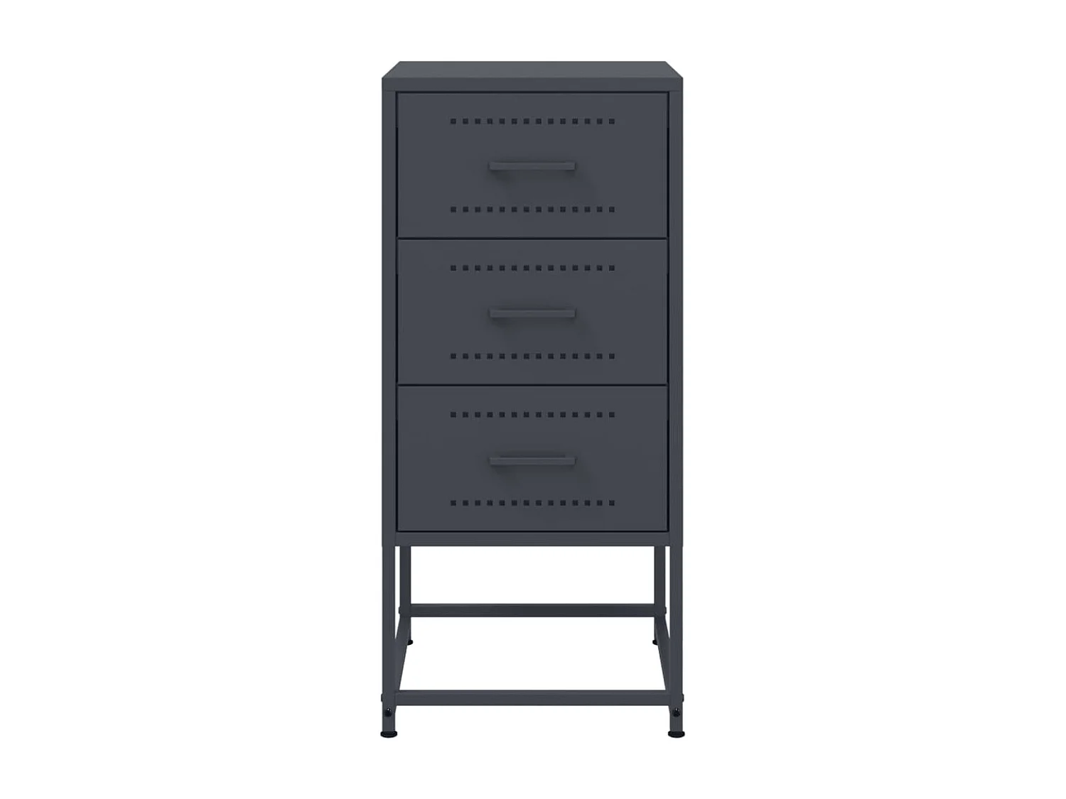 Tables de chevet 2 pièces anthracite 36x39x78 cm acier