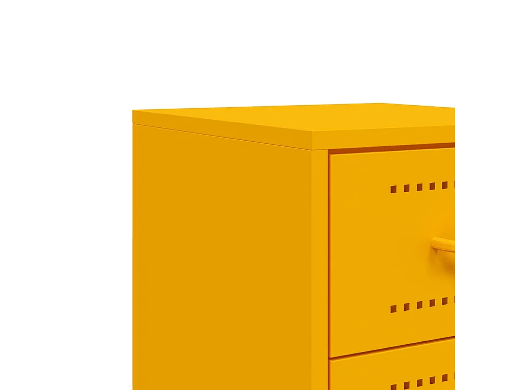 Tables de chevet 2 pièces jaune moutarde 36x39x60,5 cm acier