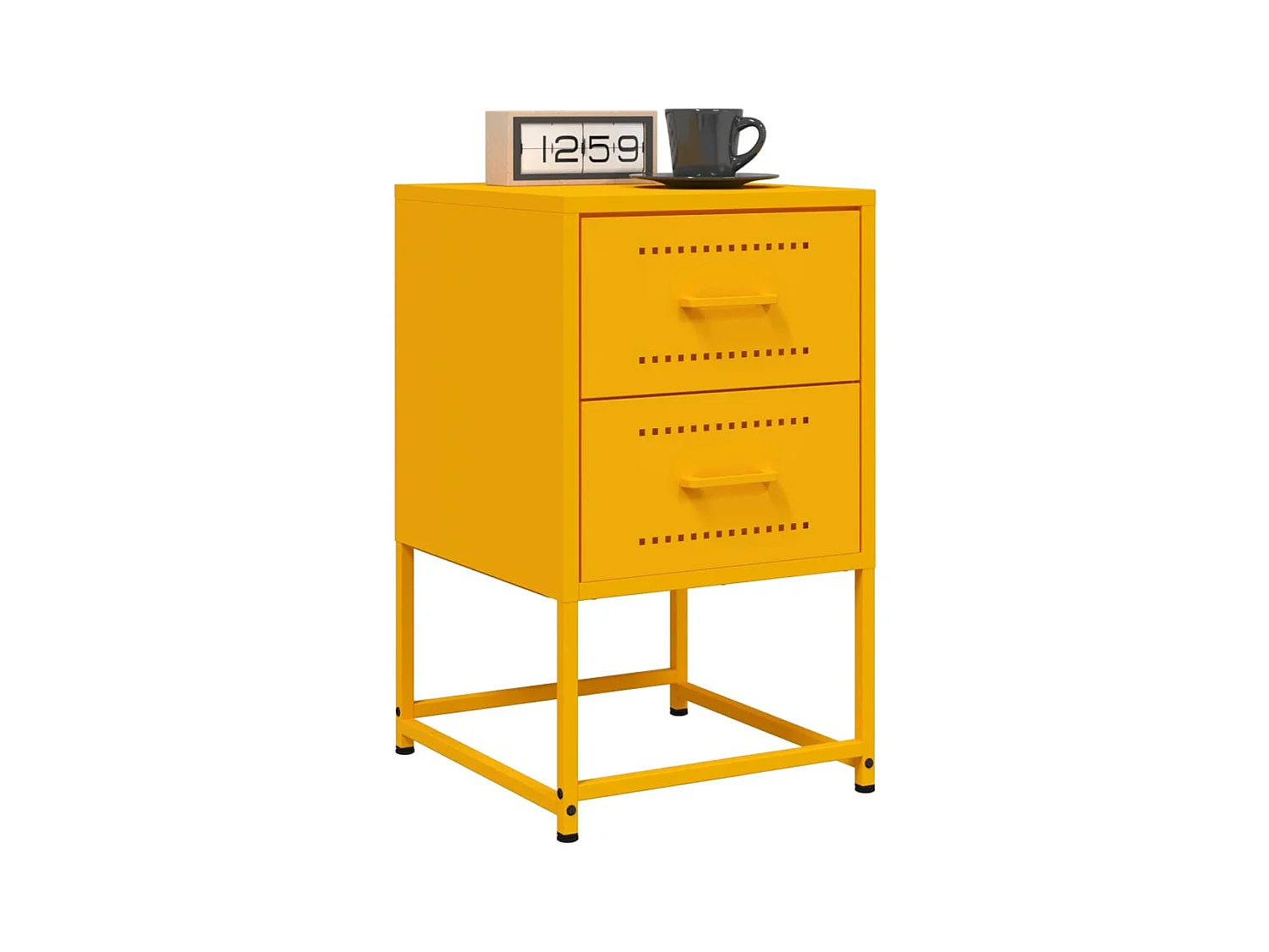 Tables de chevet 2 pièces jaune moutarde 36x39x60,5 cm acier