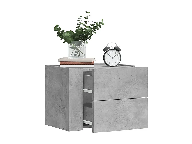 Nachtkastjes 2 st wandgemonteerd 45x30x35 cm betongrijs