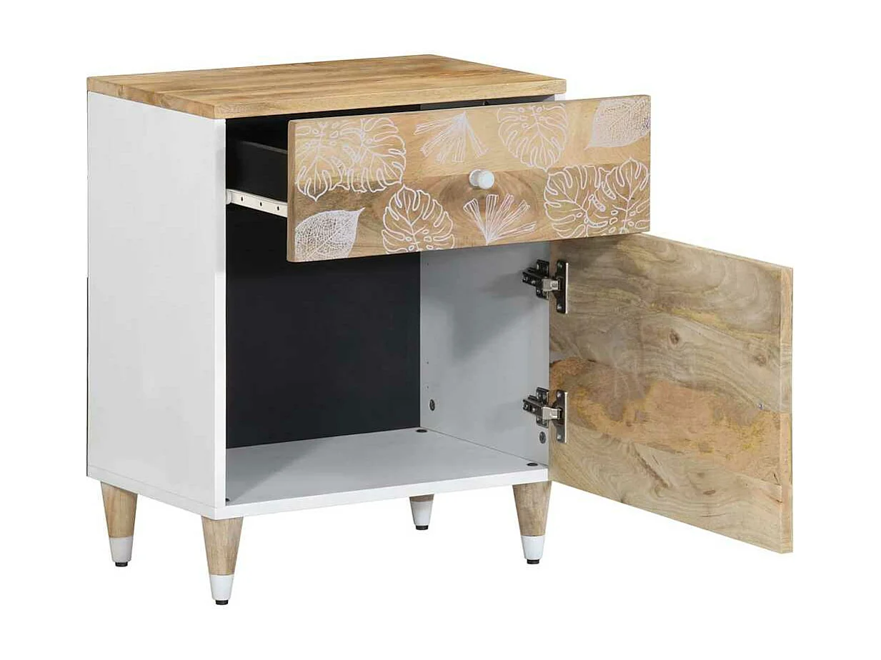 Table de chevet 50x33x60 cm bois de manguier massif