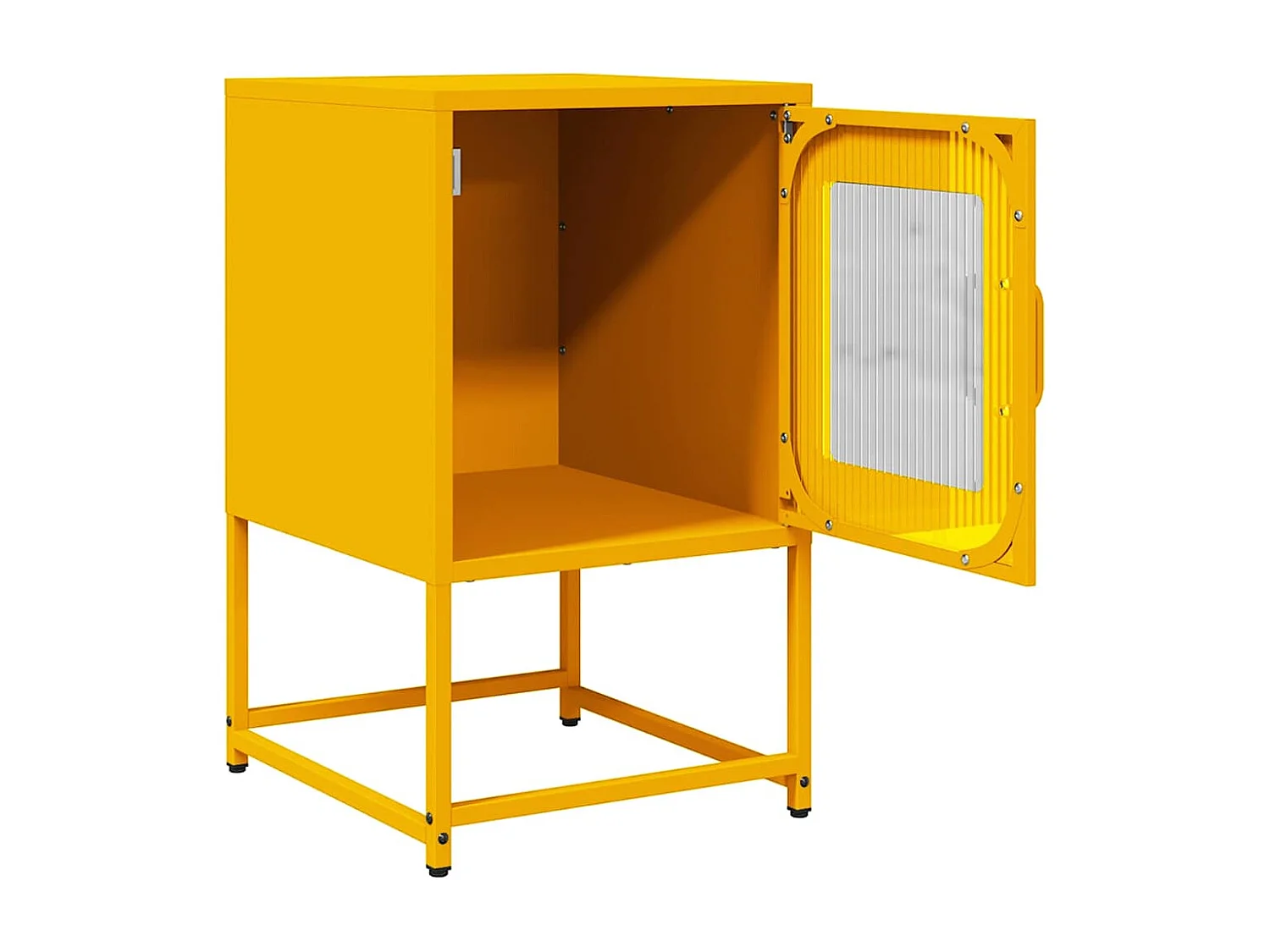 Table de chevet jaune moutarde 36x39x60,5 cm