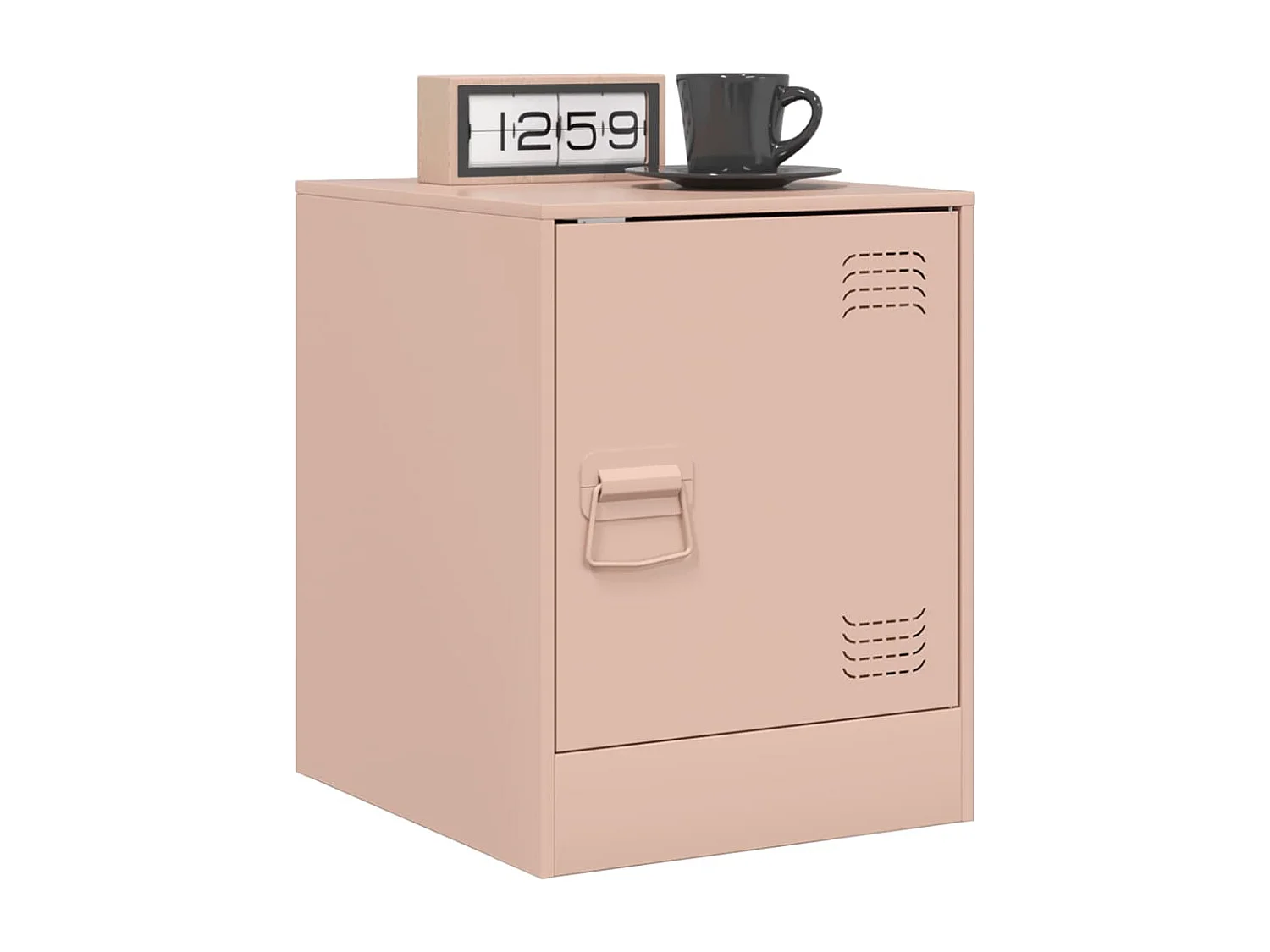 Table de chevet rose 34,5x39x44 cm acier