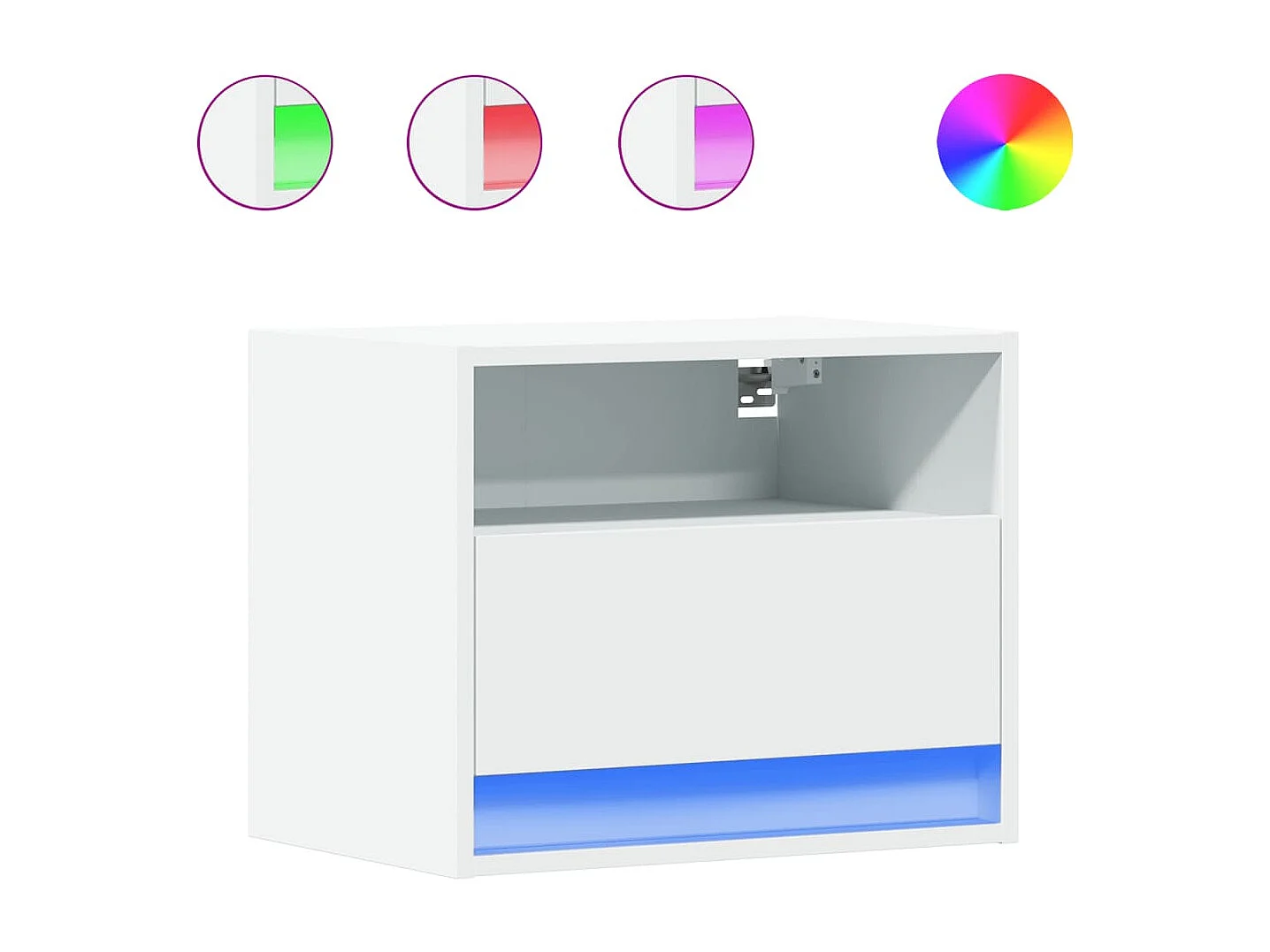 Nachtkastjes met LED's 2 st wandgemonteerd wit