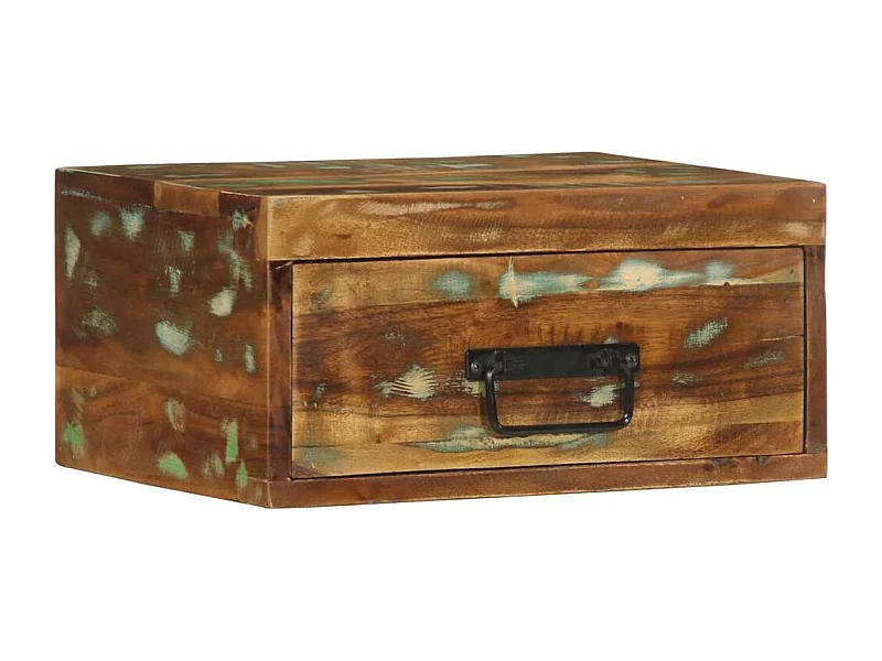 Mesita de noche de pared madera maciza reciclada