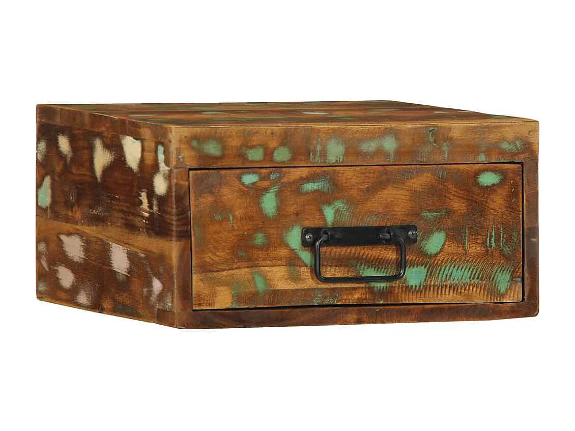 Mesa de cabeceira de parede madeira recuperada maciça