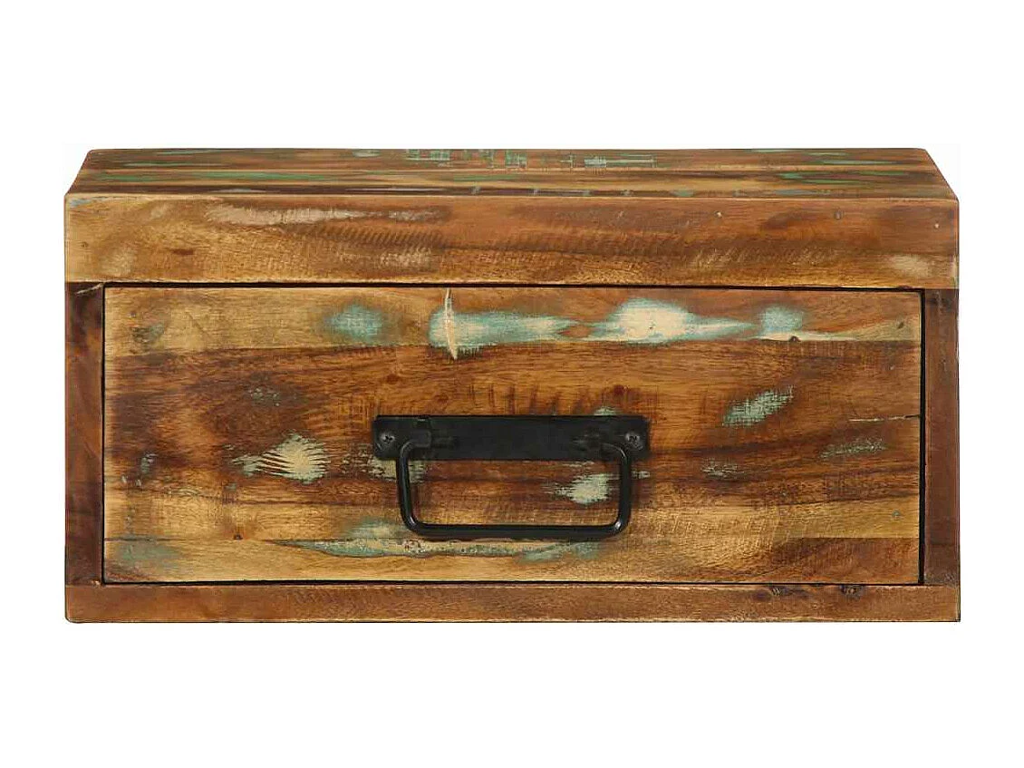 Mesa de cabeceira de parede madeira recuperada maciça