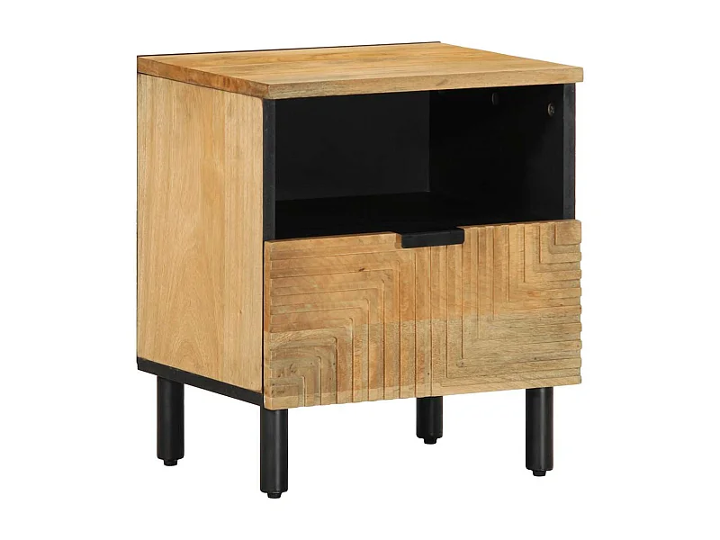 Table de chevet marron 40x33x46 cm bois de manguier solide