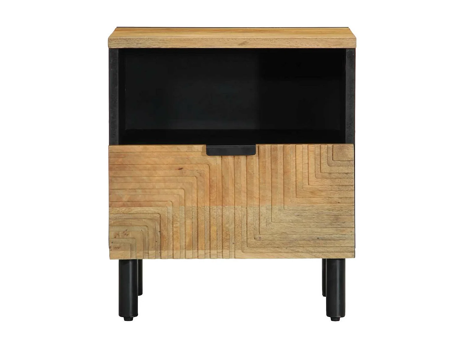 Table de chevet marron 40x33x46 cm bois de manguier solide