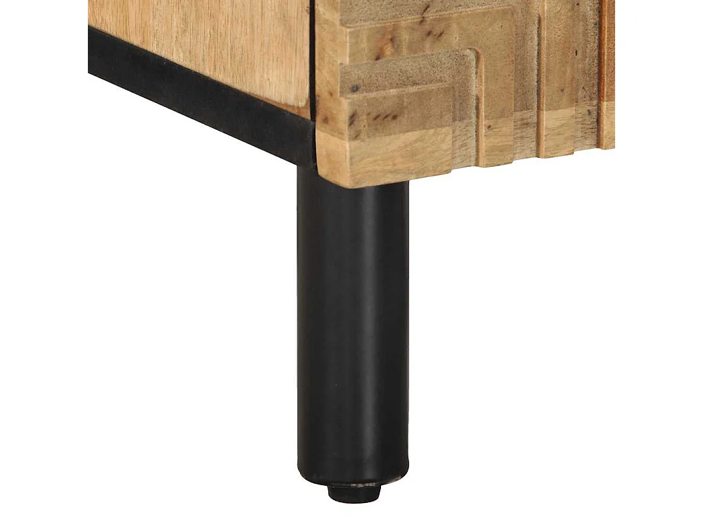 Table de chevet marron 40x33x46 cm bois de manguier solide