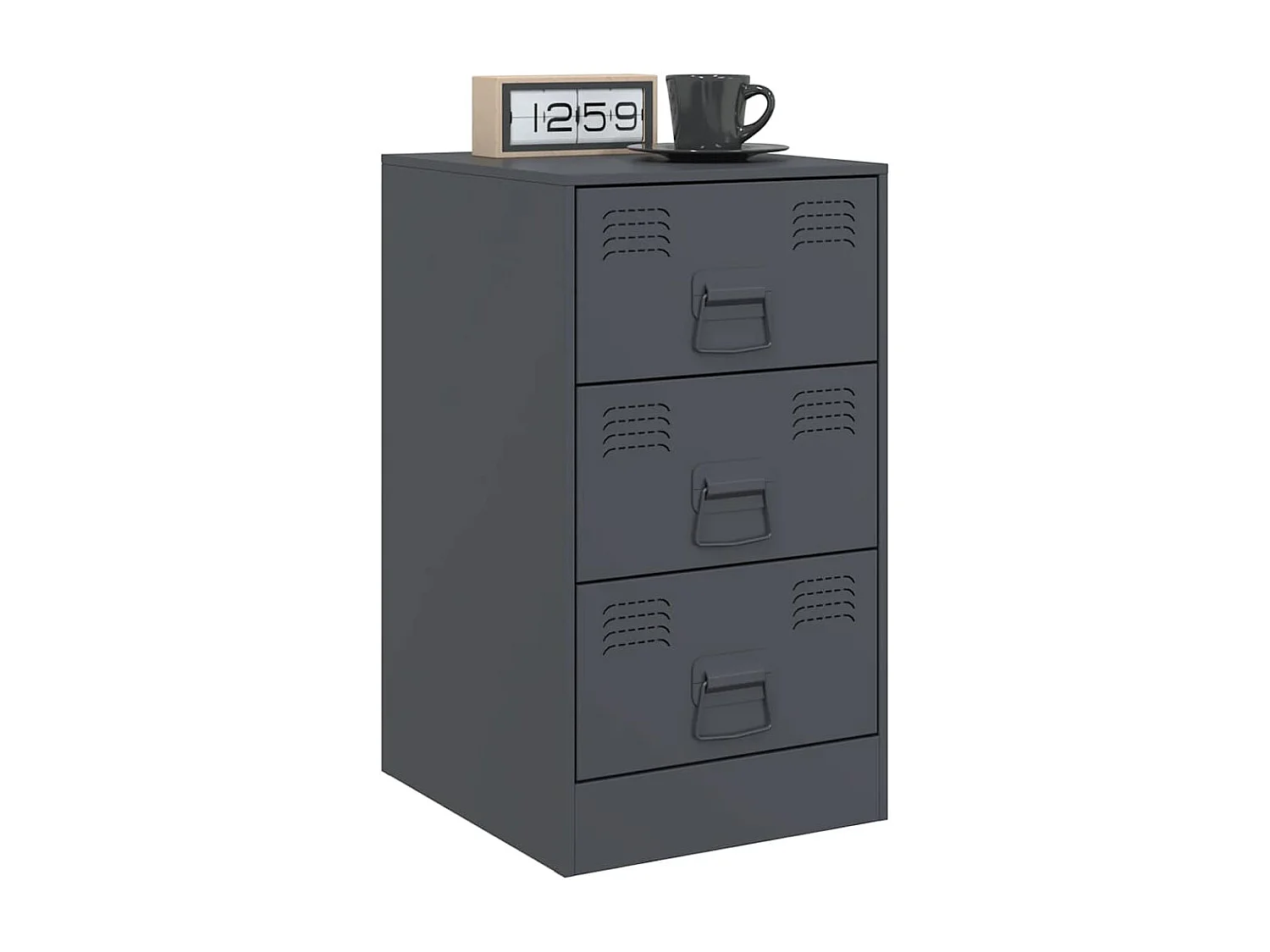 Tables de chevet 2 pièces anthracite 34,5x39x62 cm acier