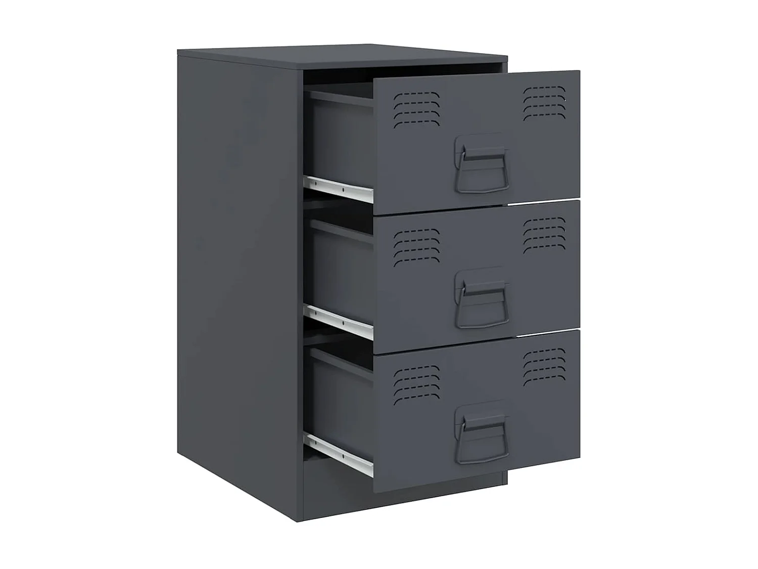 Tables de chevet 2 pièces anthracite 34,5x39x62 cm acier