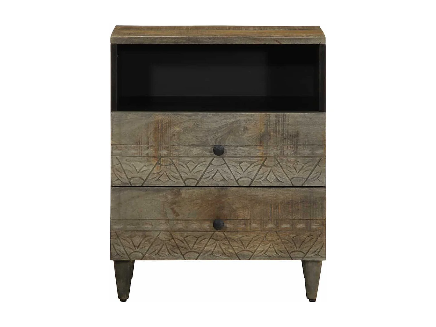 Mesa de cabeceira cinzento claro 50x33x60 cm