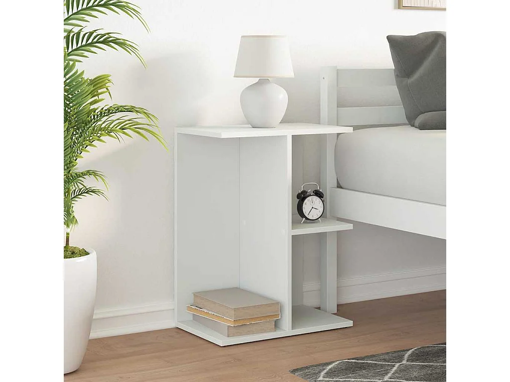 Table de chevet blanc 46,5x29x61 cm bois d’ingénierie