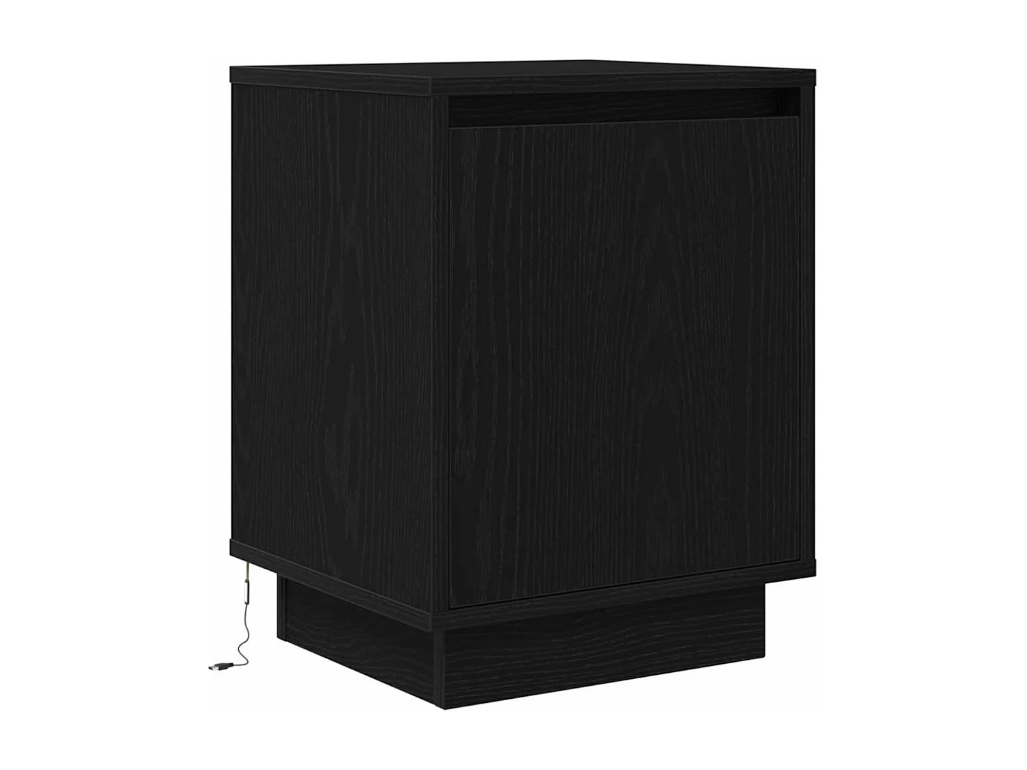 Mesa de cabeceira com luzes LED 38x34x50 cm preto
