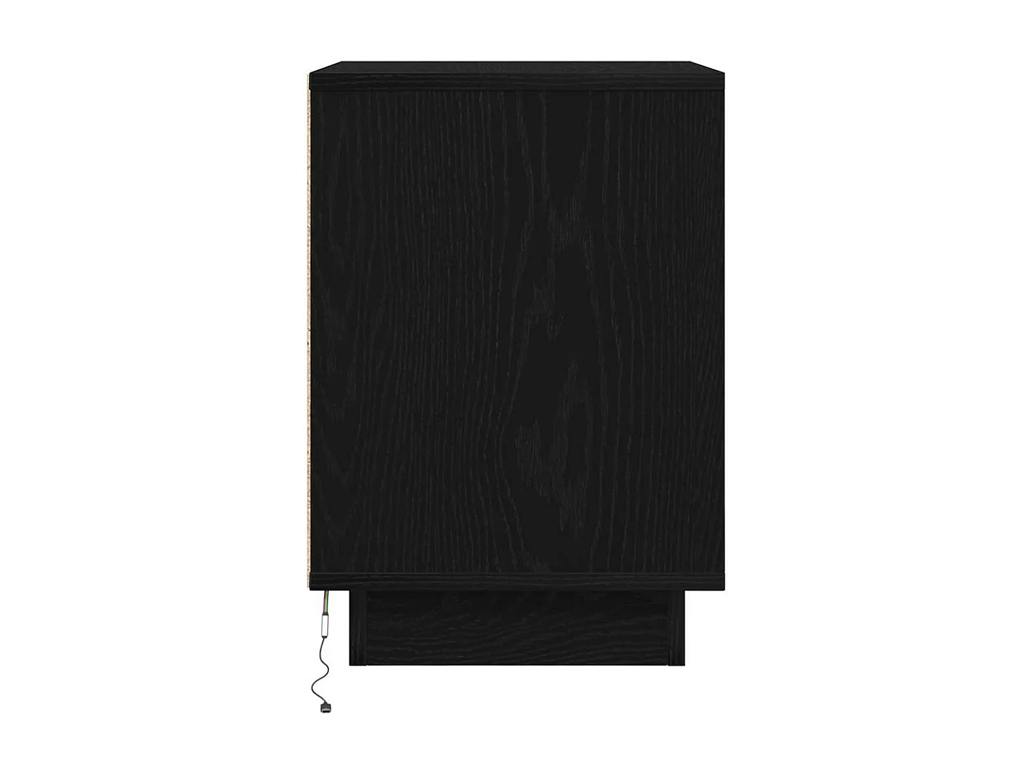 Mesa de cabeceira com luzes LED 38x34x50 cm preto