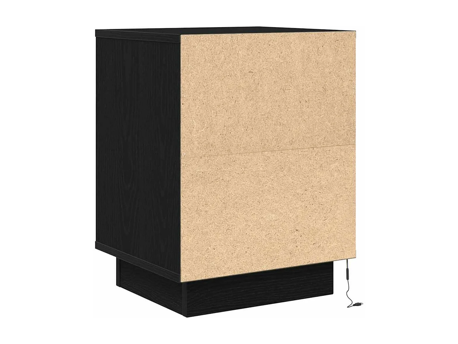 Mesa de cabeceira com luzes LED 38x34x50 cm preto