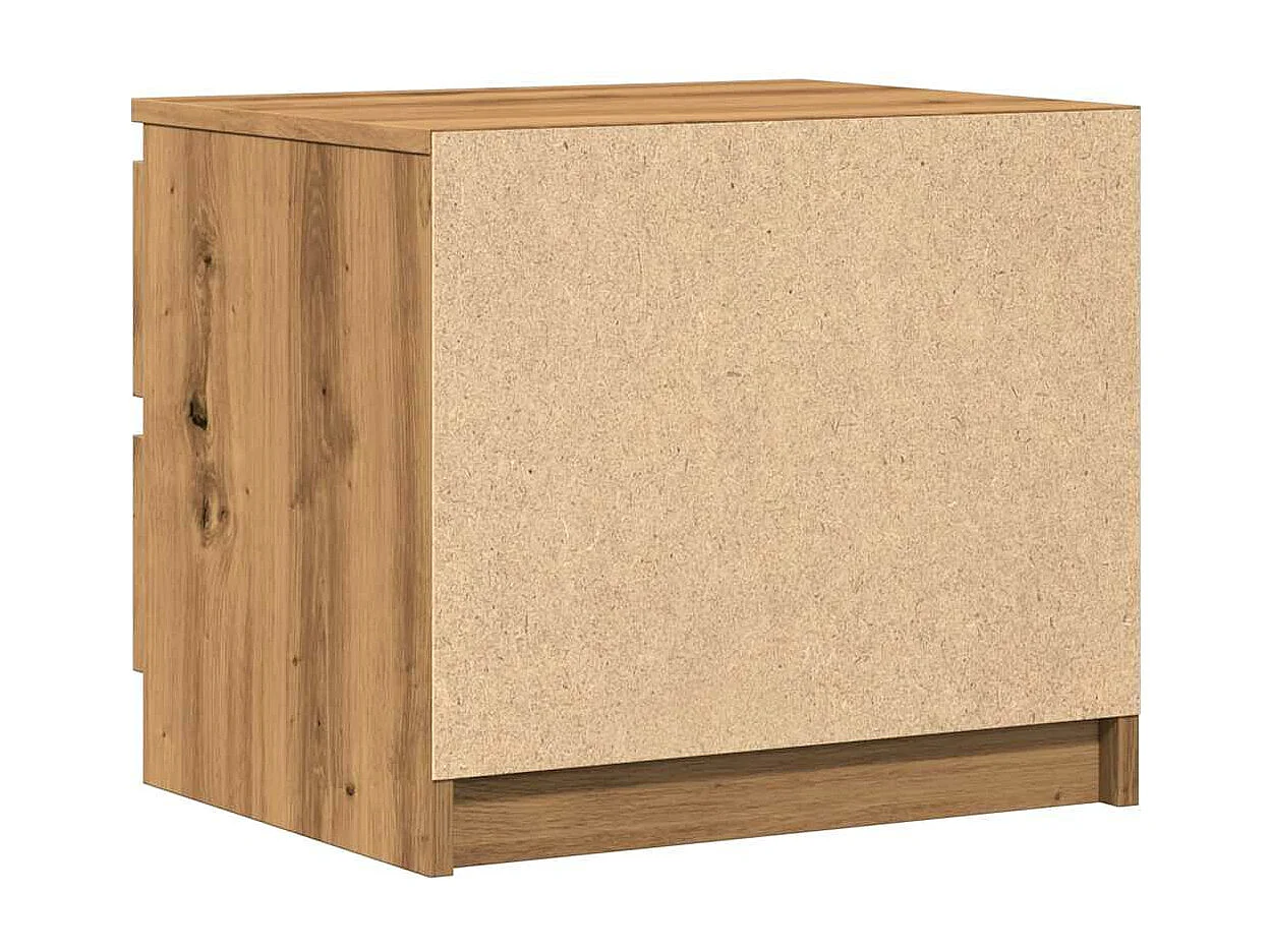 Tables chevet 2pièces chêne artisanal 50x40x43.5cm bois ingénierie