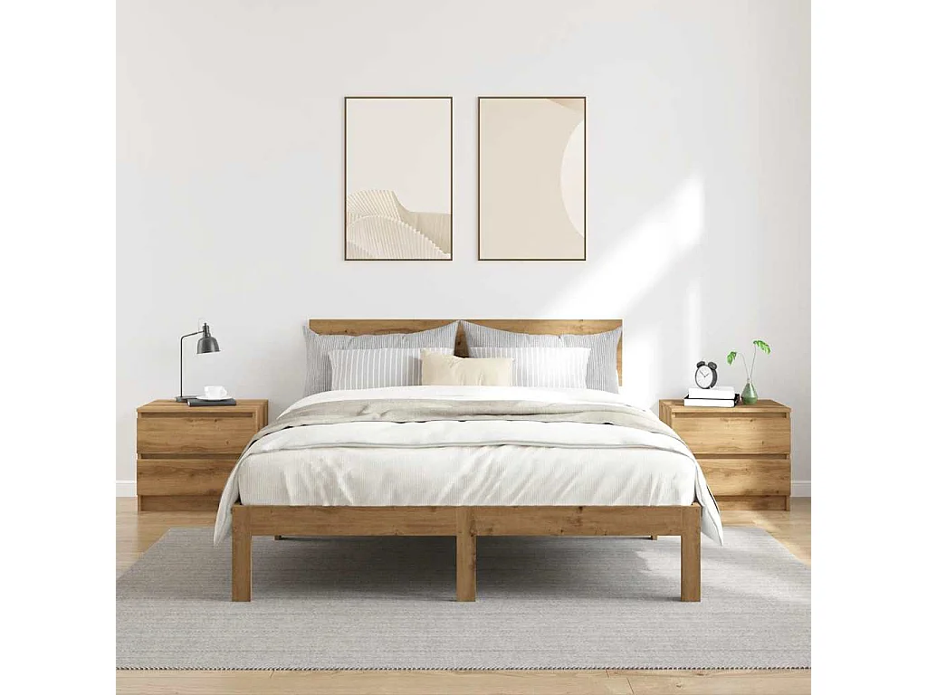 Mesitas de noche 2 unidades madera ingeniería roble 50x40x43.5 cm