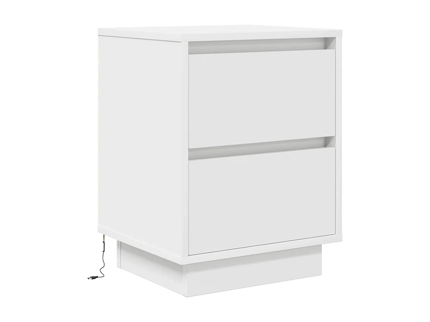 Table de chevet avec lumières LED blanc 38x34x50 cm