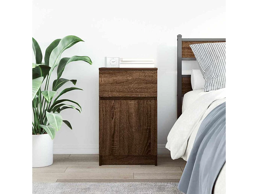 Table de chevet Chêne marron 39x35x65 cm Bois d'ingénierie