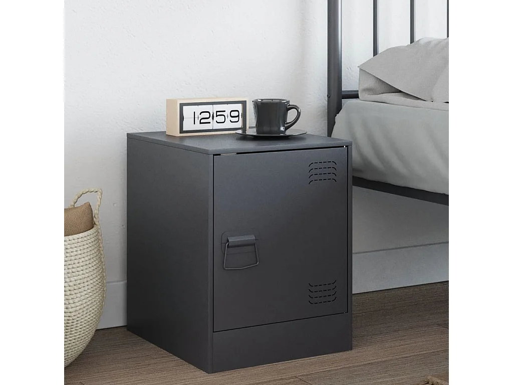 Table de chevet anthracite 34,5x39x44 cm acier