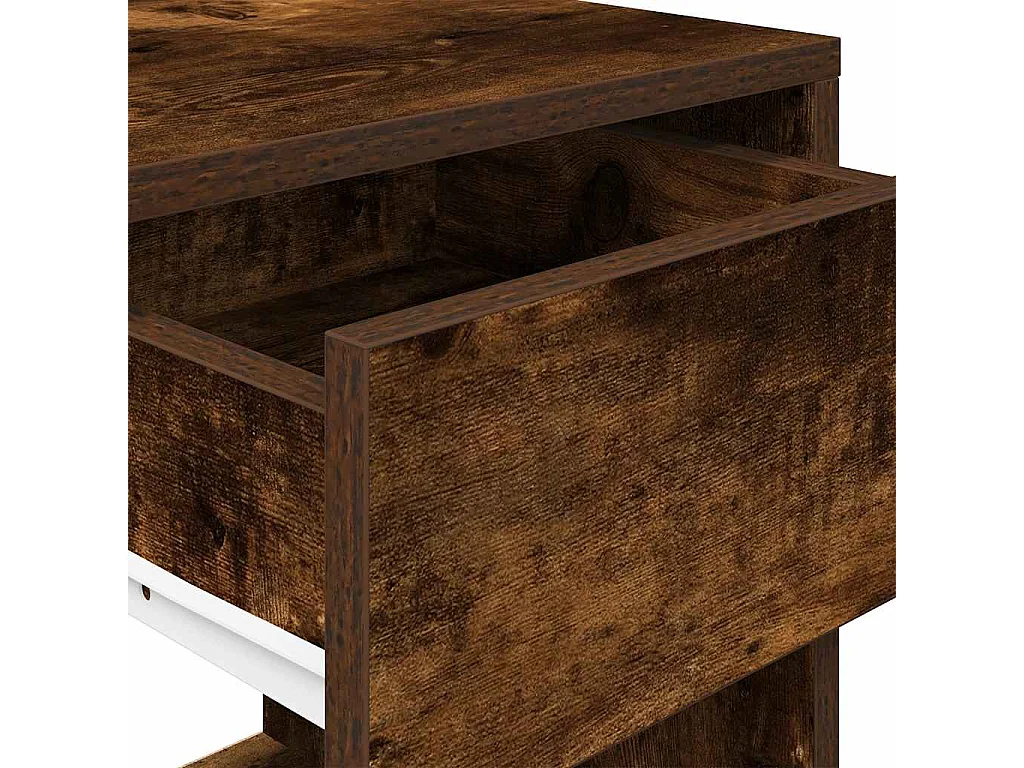 Tables de chevet avec tiroir 2 pièces chêne fumé 35x34x66,5 cm