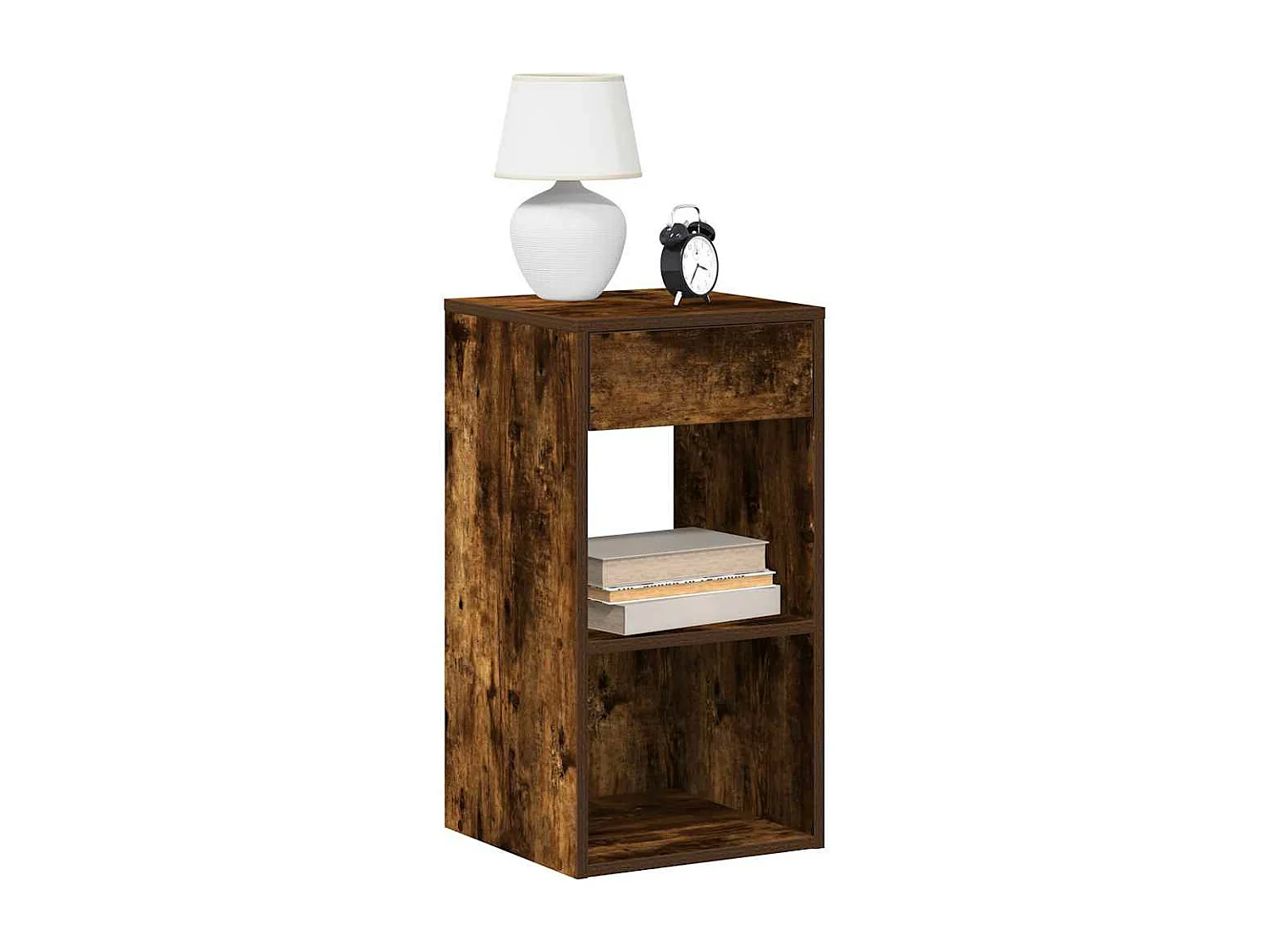 Tables de chevet avec tiroir 2 pièces chêne fumé 35x34x66,5 cm