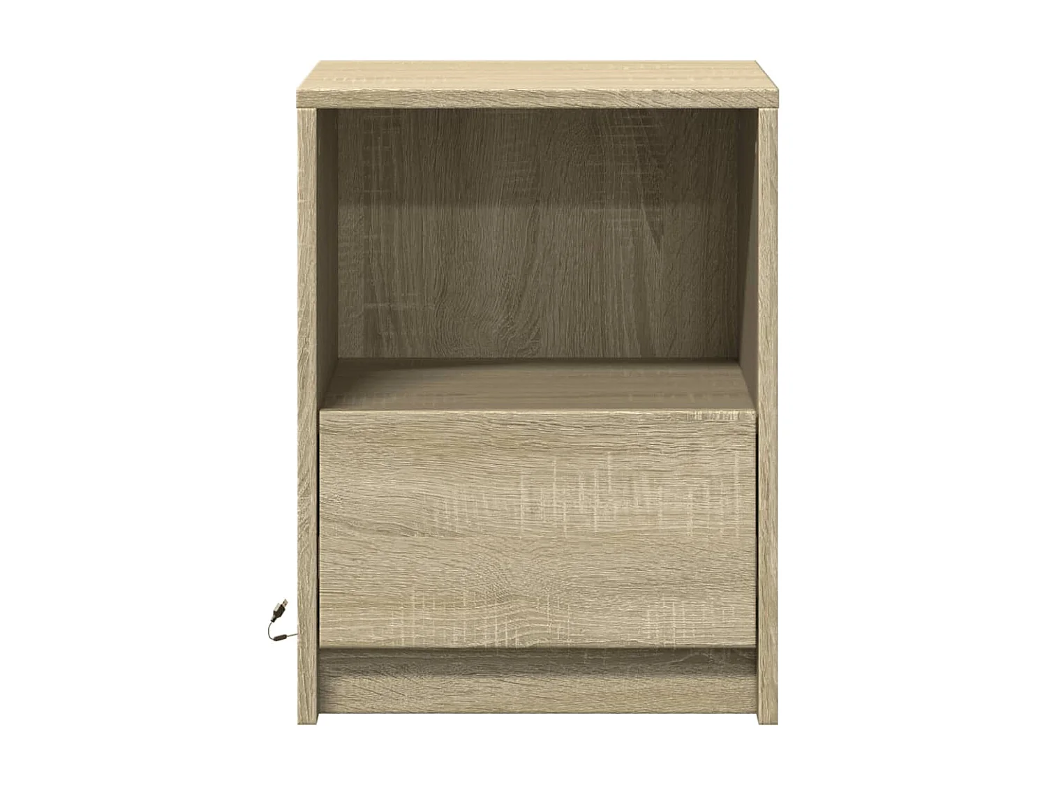 Tables de chevet et lumières LED 2 pièces chêne sonoma