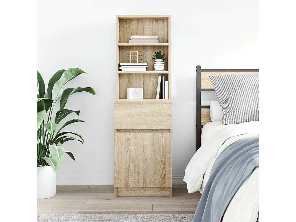 Table de chevet chêne sonoma 39x35x125 cm bois d’ingénierie