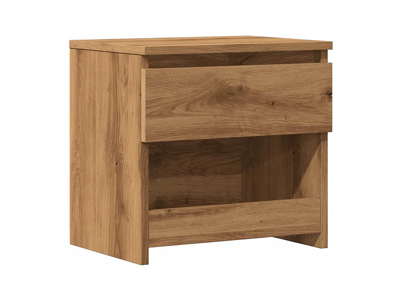 Table de chevet chêne artisanal 40x30x39 cm bois d'ingénierie