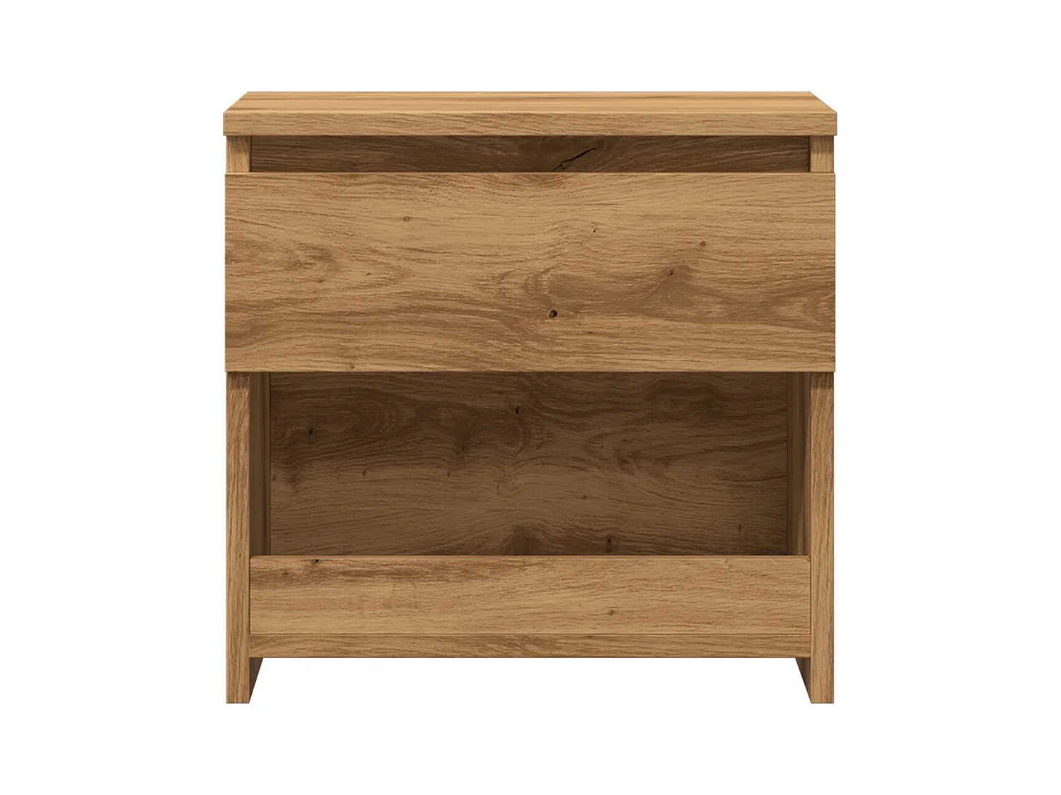 Table de chevet chêne artisanal 40x30x39 cm bois d'ingénierie