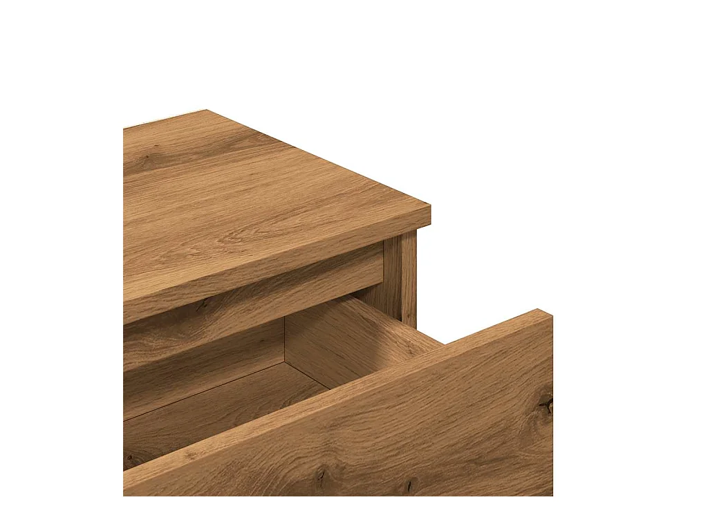 Table de chevet chêne artisanal 40x30x39 cm bois d'ingénierie