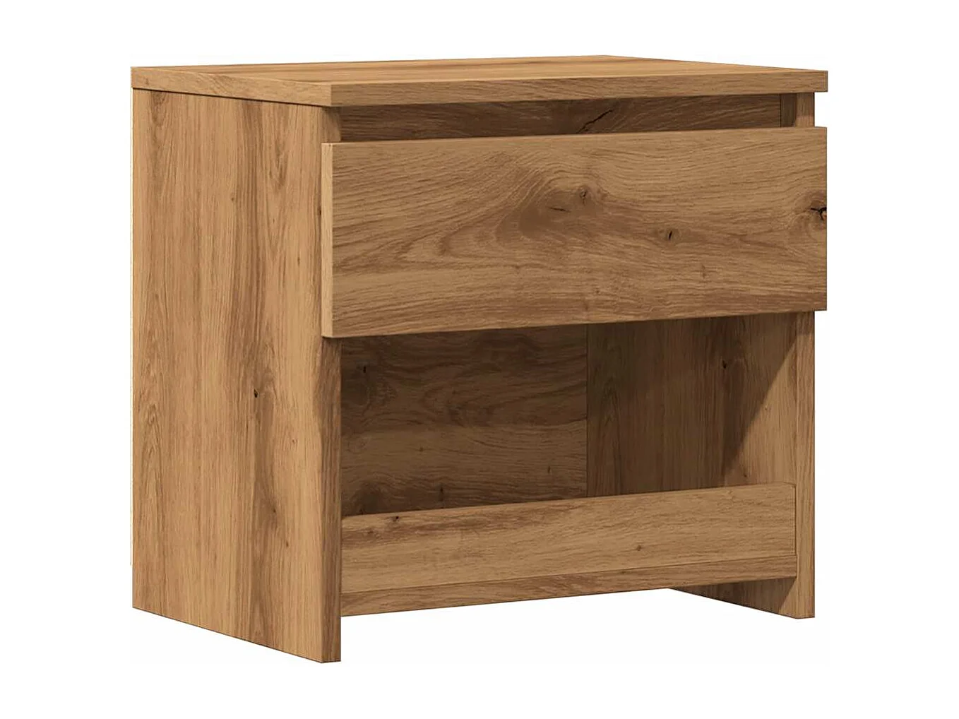 Table de chevet chêne artisanal 40x30x39 cm bois d'ingénierie