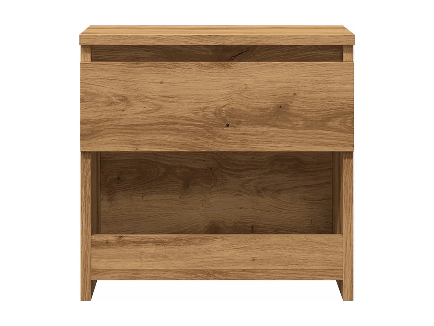 Table de chevet chêne artisanal 40x30x39 cm bois d'ingénierie