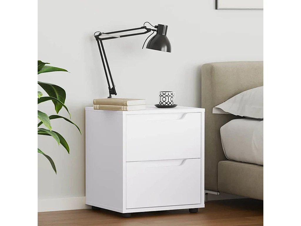 Nachtkastje VISNES 45x40x50 cm spaanplaat wit