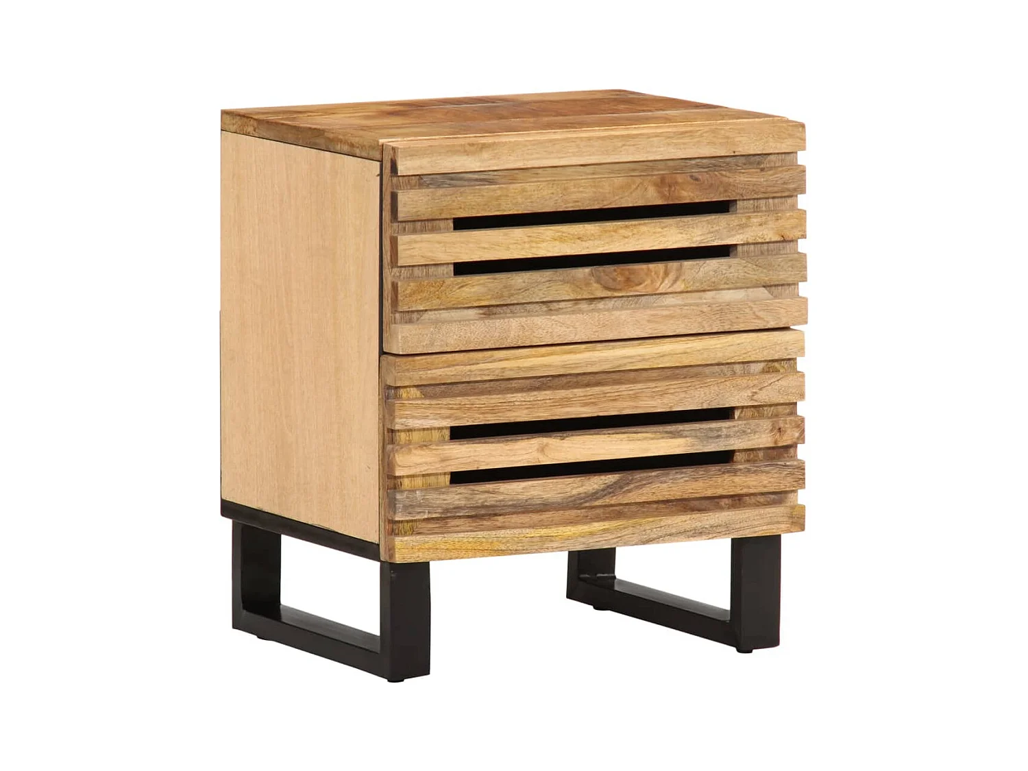 Nachtkastje 40x34x46 cm massief ruw mangohout