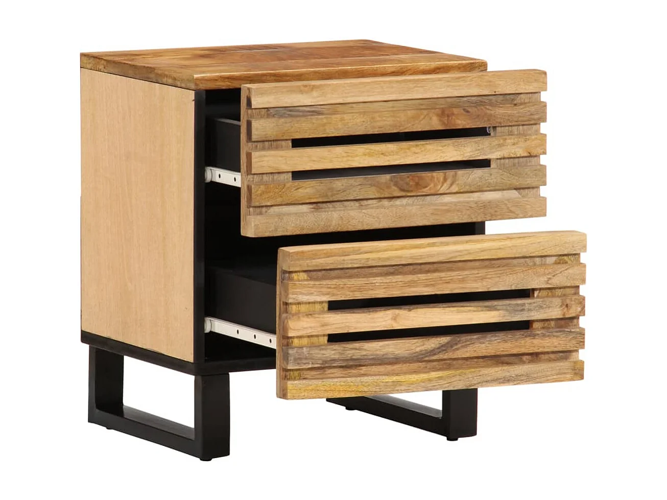 Table de chevet 40x33x46 cm bois de manguier massif brut