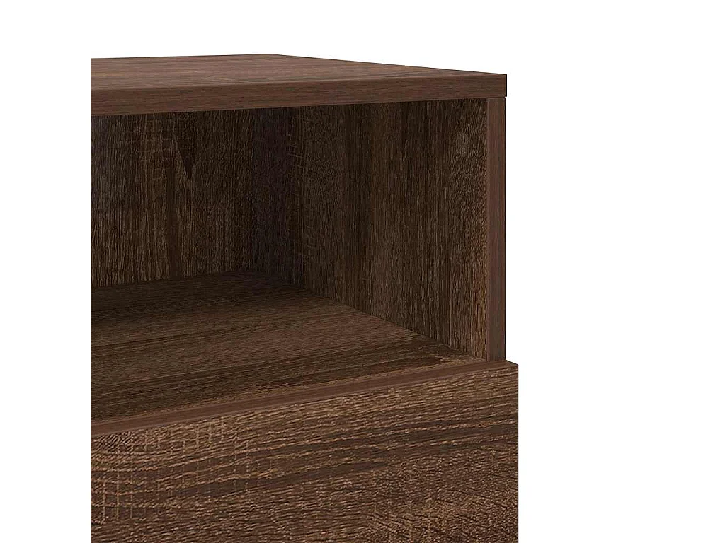 Tables de chevet 2 pièces avec 2 tiroirs chêne marron 36x36x68 cm