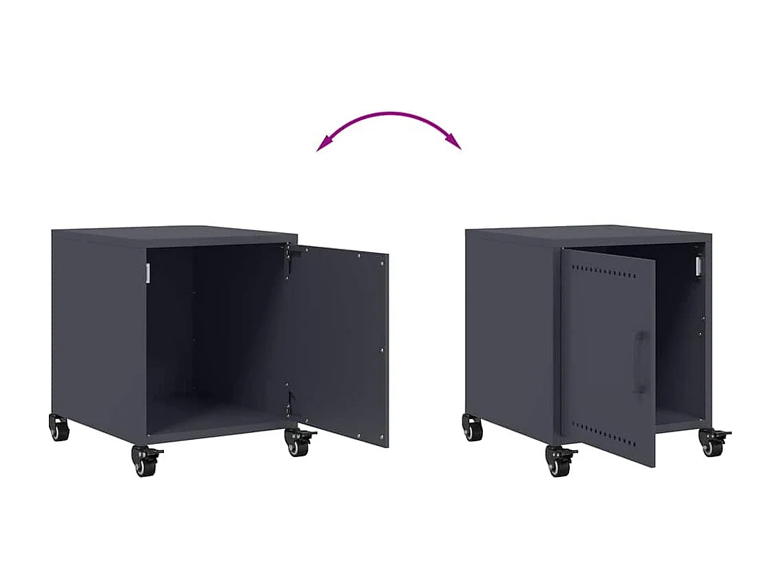 Tables de chevet 2 pièces anthracite 36x39x43,5 cm acier