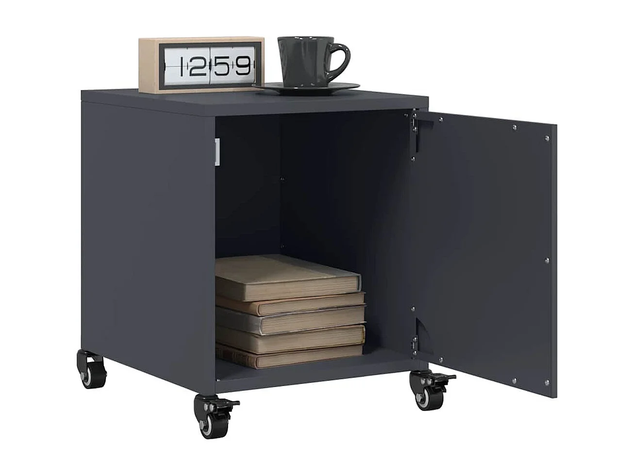 Tables de chevet 2 pièces anthracite 36x39x43,5 cm acier