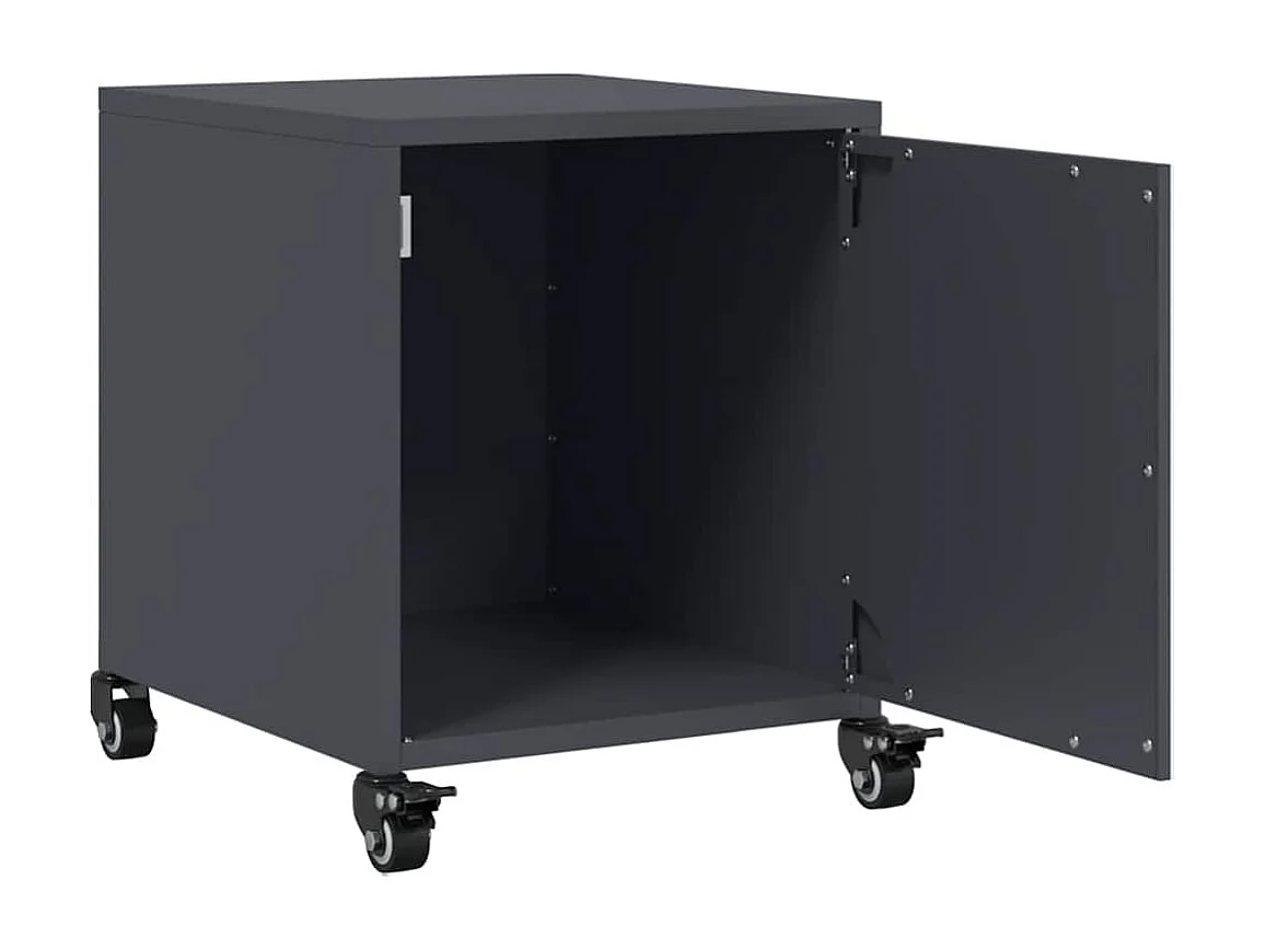 Tables de chevet 2 pièces anthracite 36x39x43,5 cm acier