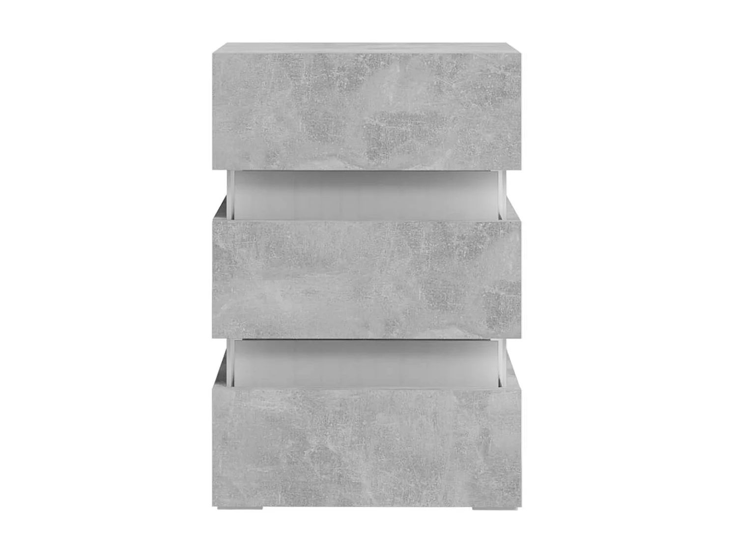 Nachtkastje LED 45x35x67 cm bewerkt hout betongrijs