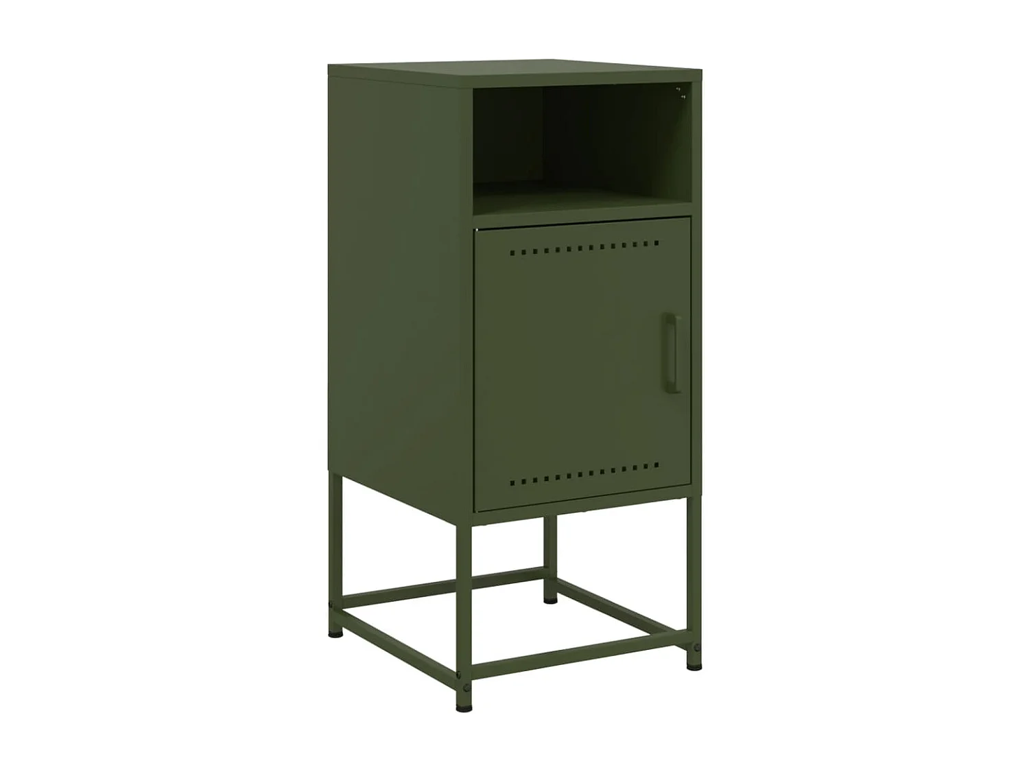 Table de chevet vert olive 36x39x78 cm acier
